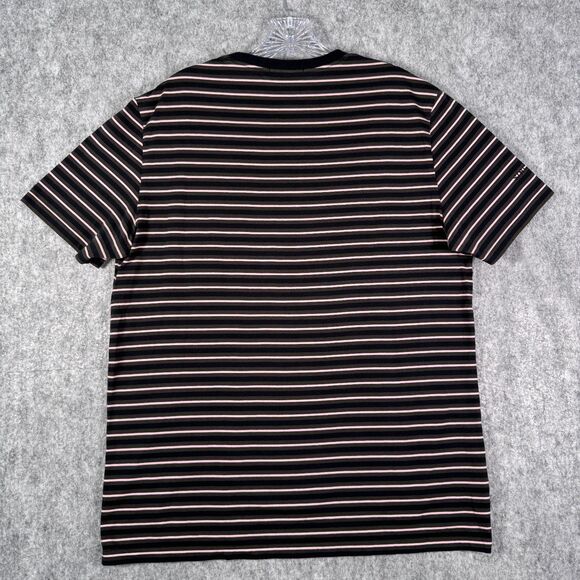 Fred Perry Shirt Mens Size Large Green Pink Short Sleeve Striped T shirt - Picture 7 of 10